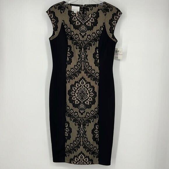 Donna Morgan Black and Tan Dress Women's 6 NEW with tags. - Picture 1 of 8